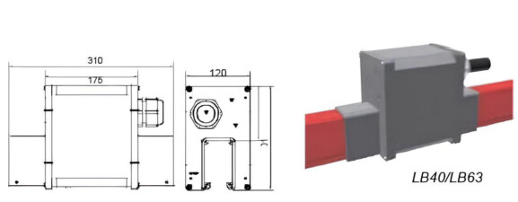 Линейная коробка подвода питания Click Ductor LB40